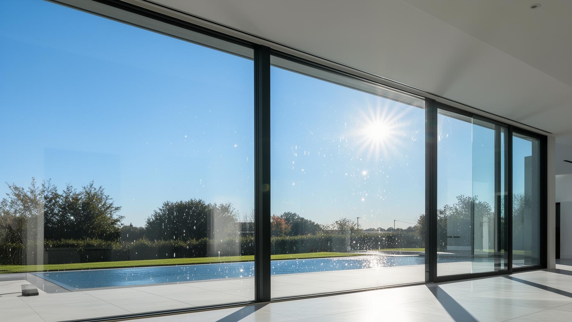 Sunlit crystal clear windows